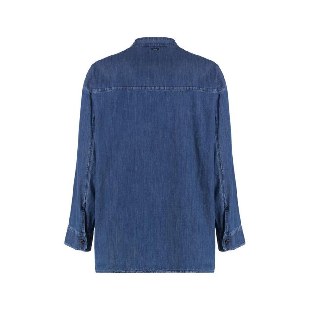S MAX MARA Cotton Denim Overshirt Women DENIM T-Shirts & Tops